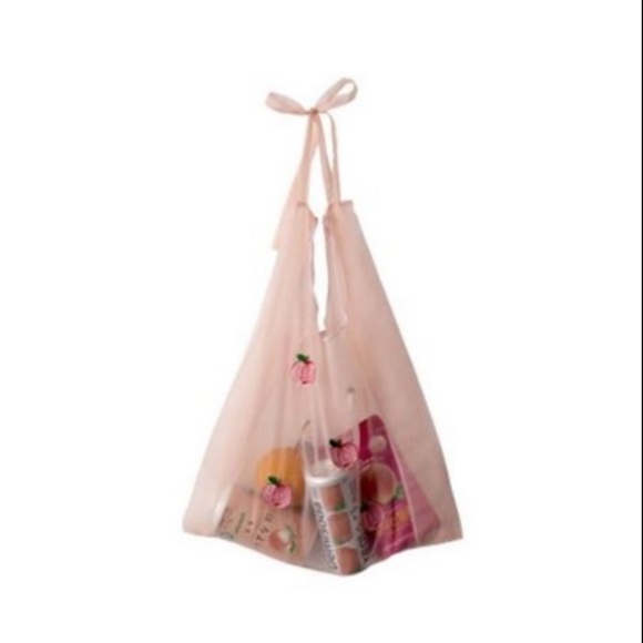 Sheer Market Tote Shopping Bag with Peaches‎ or Pumpkins - Picture 1 of 2